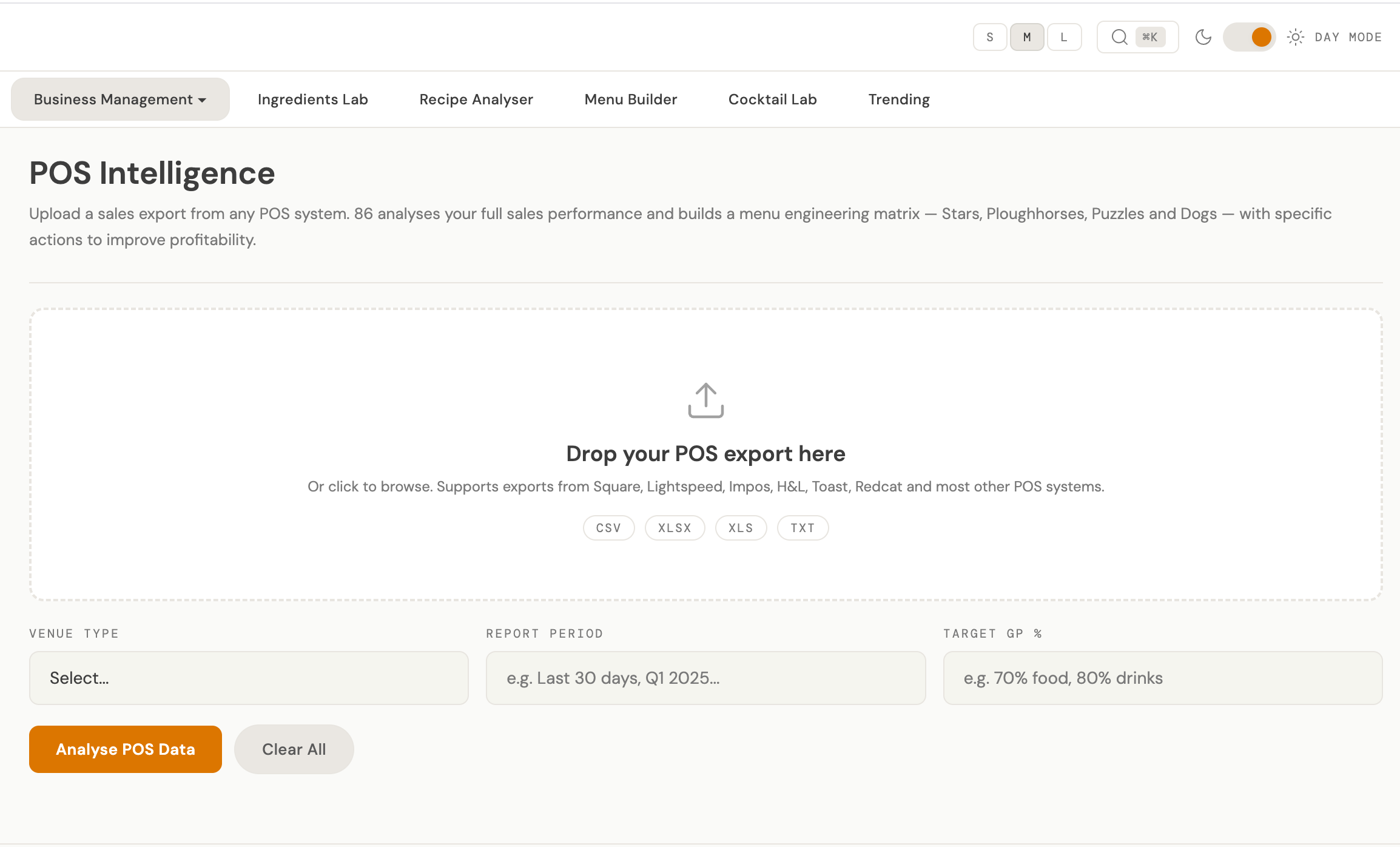 86 FBI POS Intelligence — sales data analysis, product mix, and revenue insights from point-of-sale.